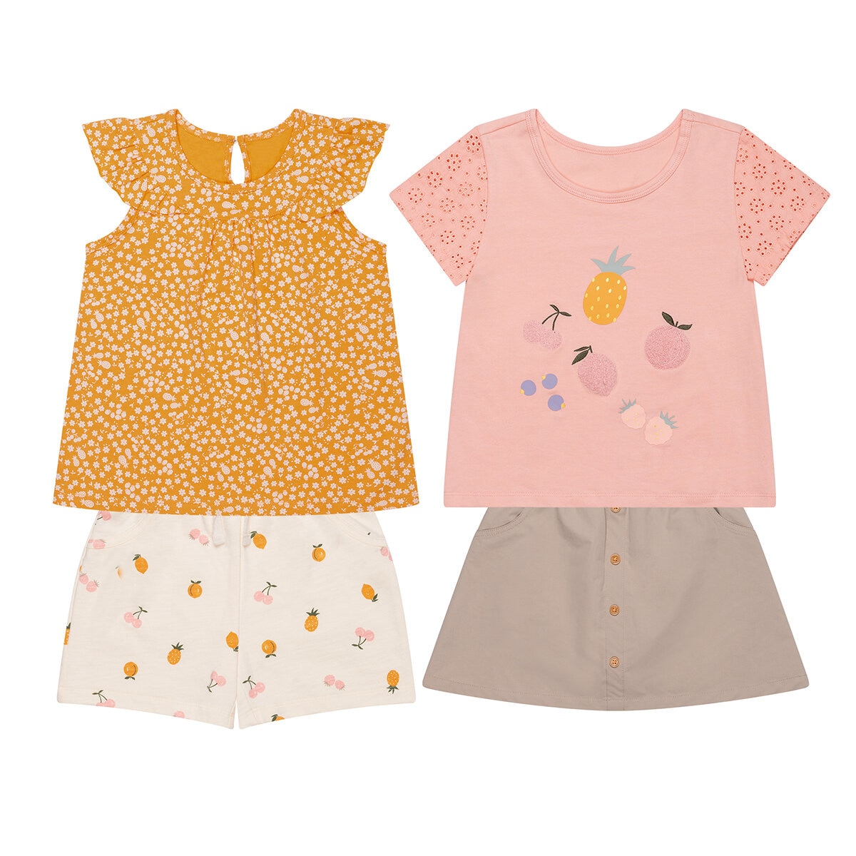 Pekkle Conjunto 4 piezas para Niñas Fruta 5