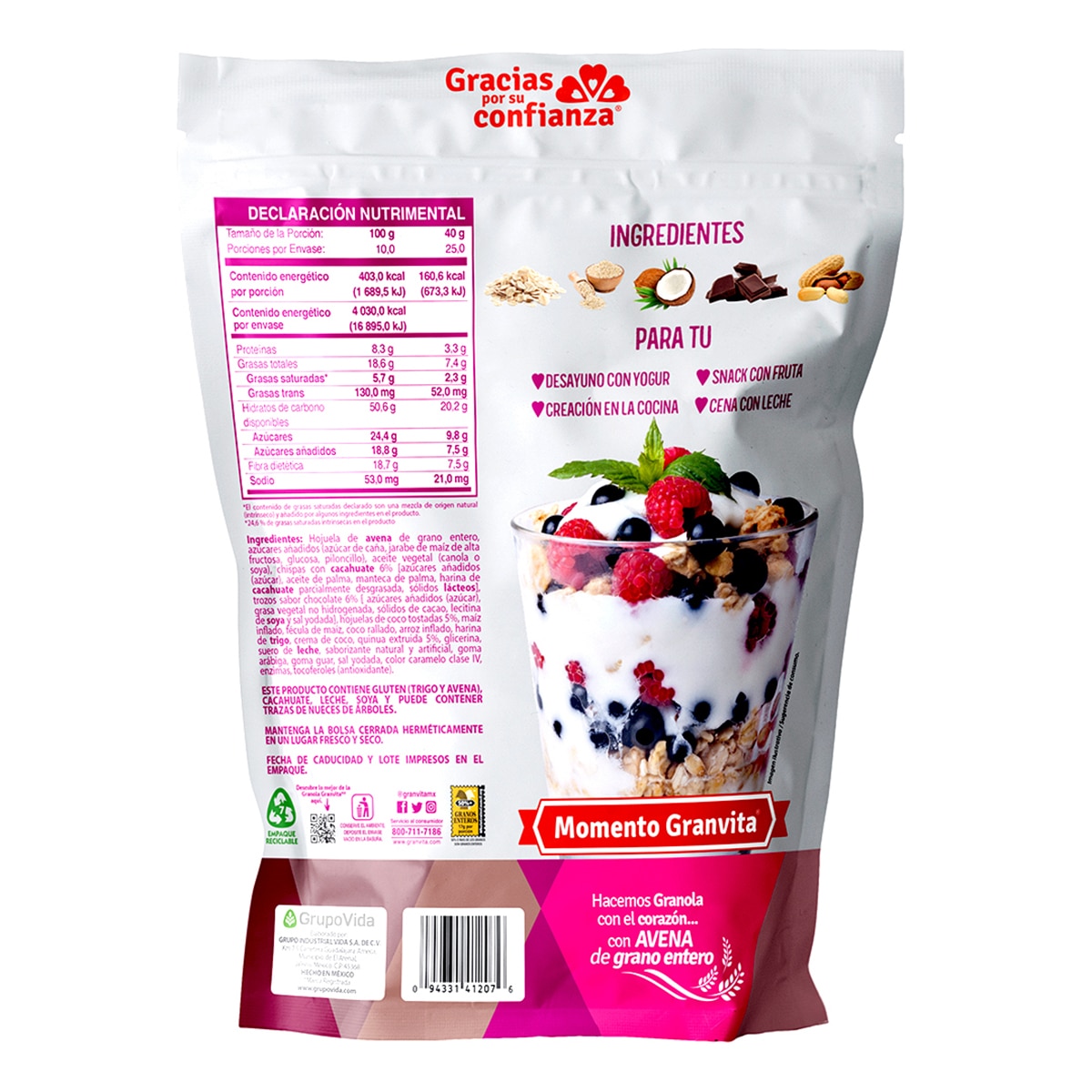 Granola Gourmet Granvita 1 Kg Costco México