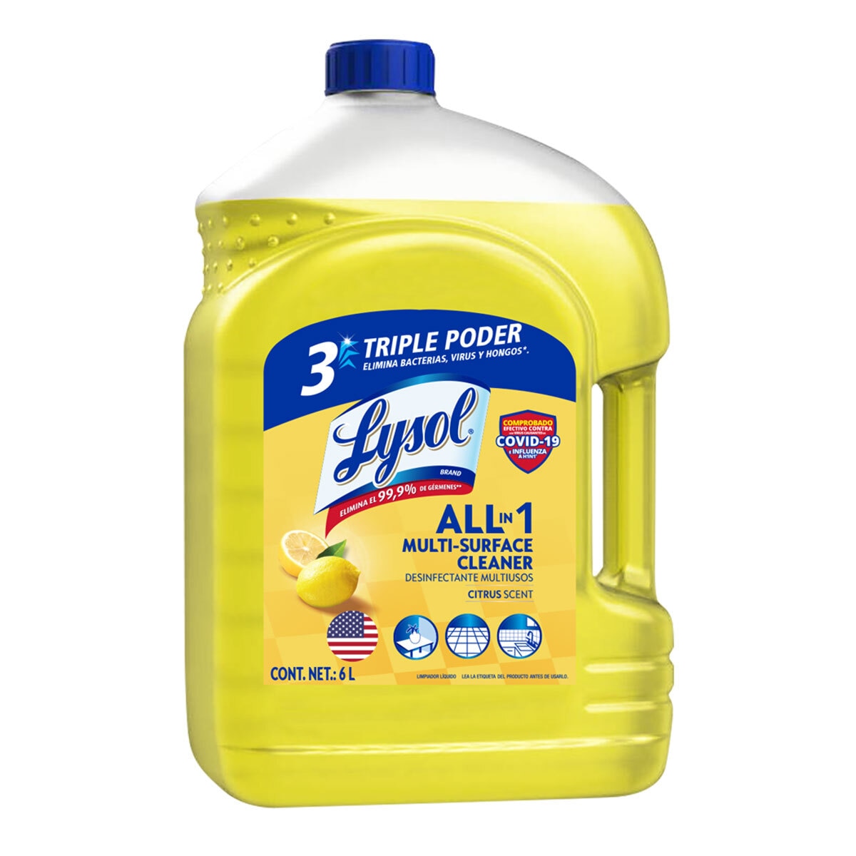 Lysol Triple Poder Desinfectante Multiusos con Aroma Cítricos 6 l