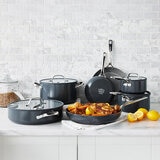 Greenpan Bateria de Cocina de Aluminio Anodizado Resistente y Antiadherente de Ceramica 11 piezas Gris