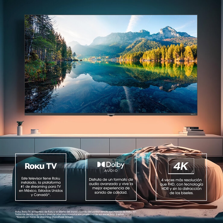Sharp Pantalla 86" UHD Roku TV