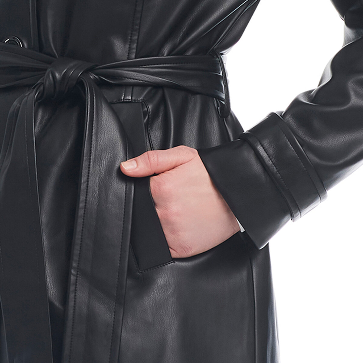 Vince Camuto Gabardina para Dama Negro Mediana