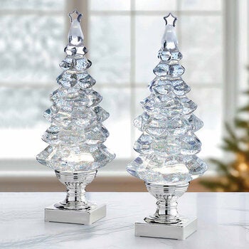 Árboles Iluminados Resplandecientes con Luces LED, Juego de 2 Pzas.