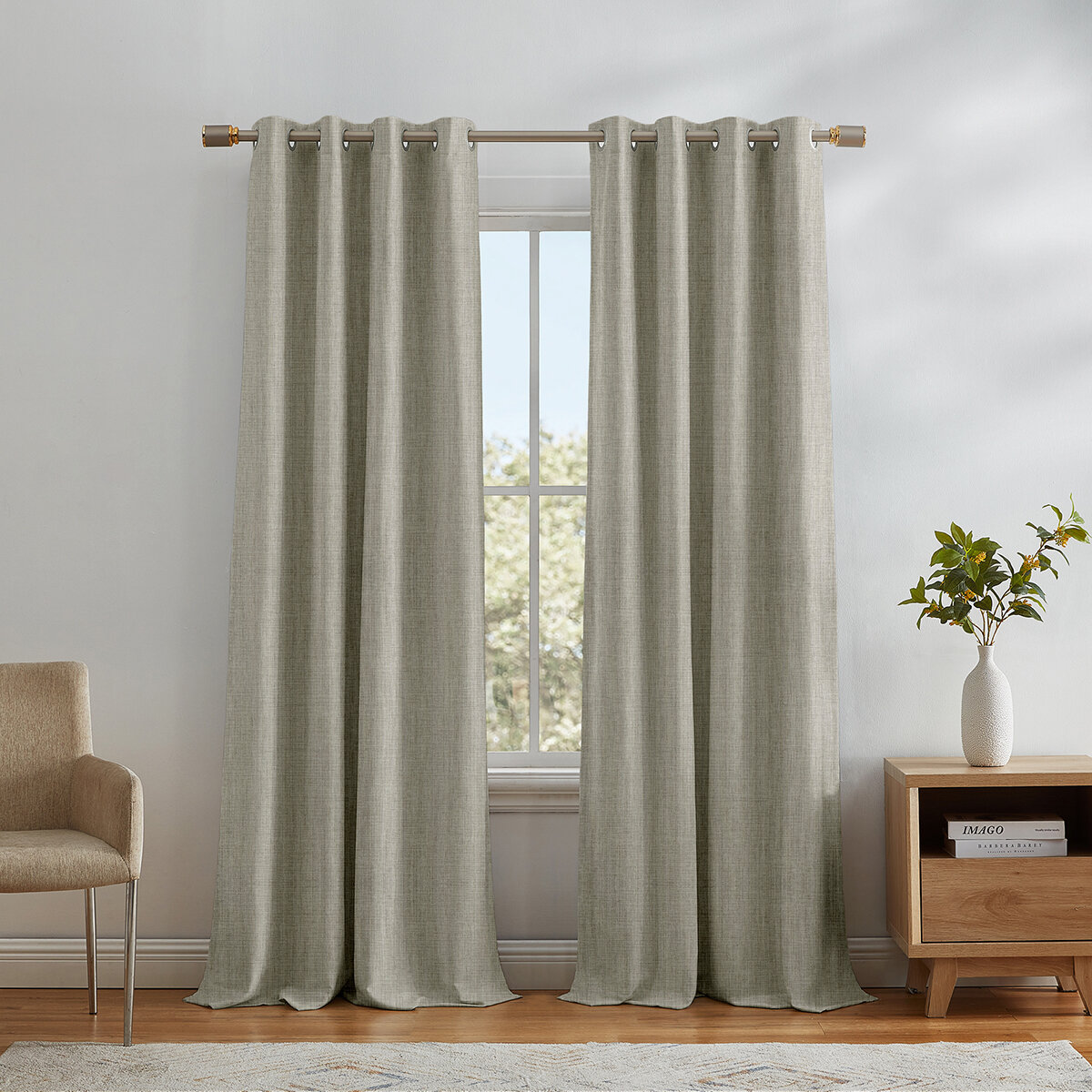 SUN + BLK, Gunnison, Cortinas con Bloqueo Total de Luz, Beige