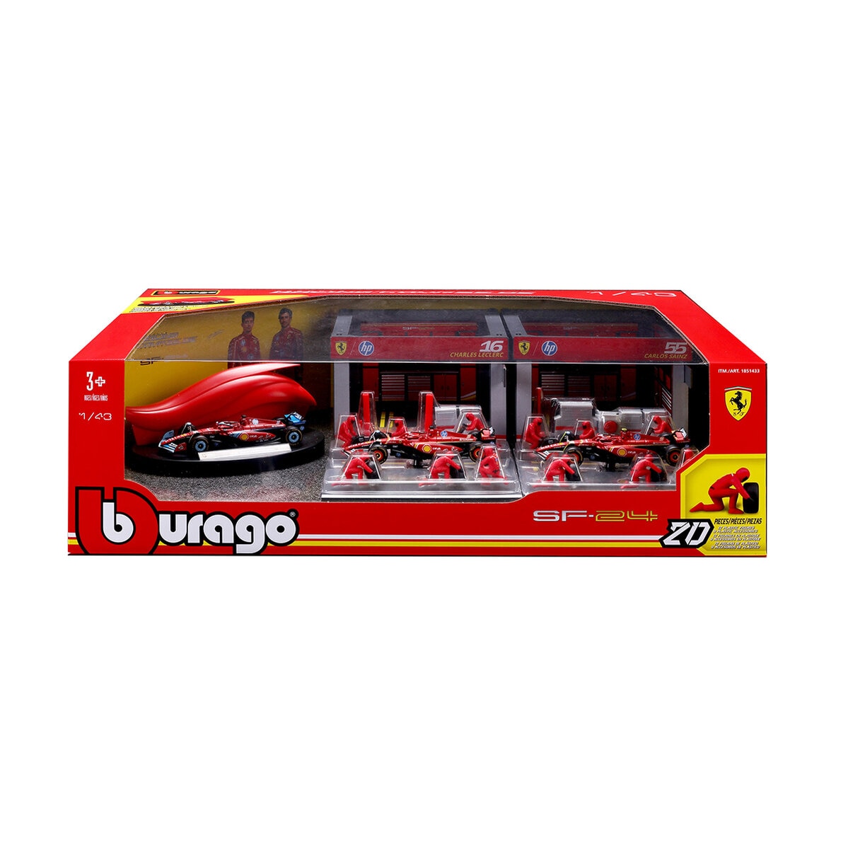 Juego de Equipo de Carreras Fórmula 1 1:43, Ferrari