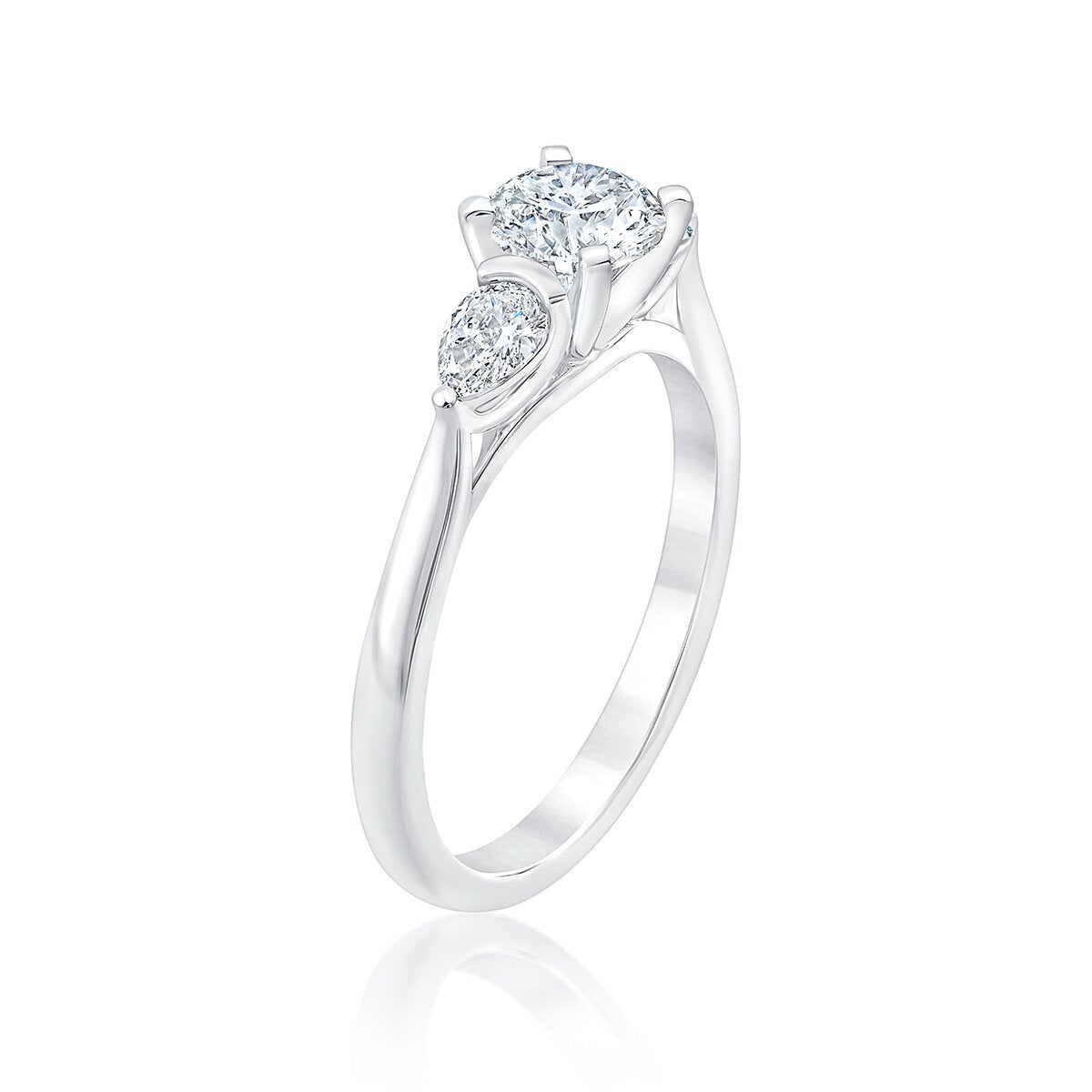 Anillo de Compromiso, 0.98 ctw Diamantes, Oro Blanco de 14K Anillo de Compromiso, 0.98 ctw Diamantes, Oro Blanco de 14K