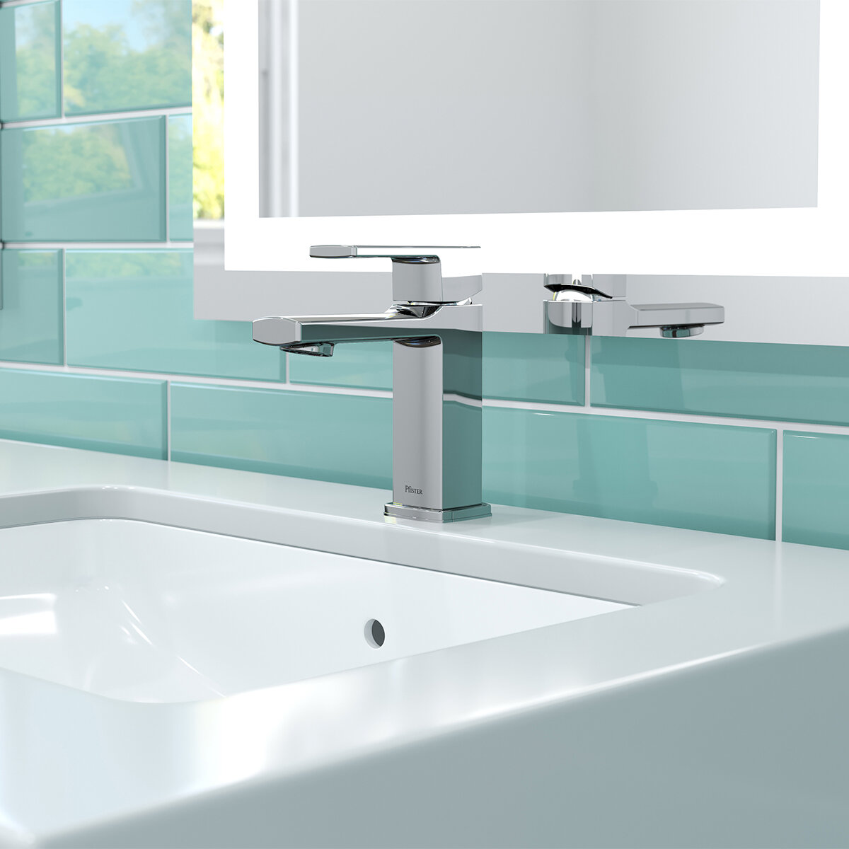 Pfister, Monomando para Lavabo Modelo Deckard, Color Cromo Pulido