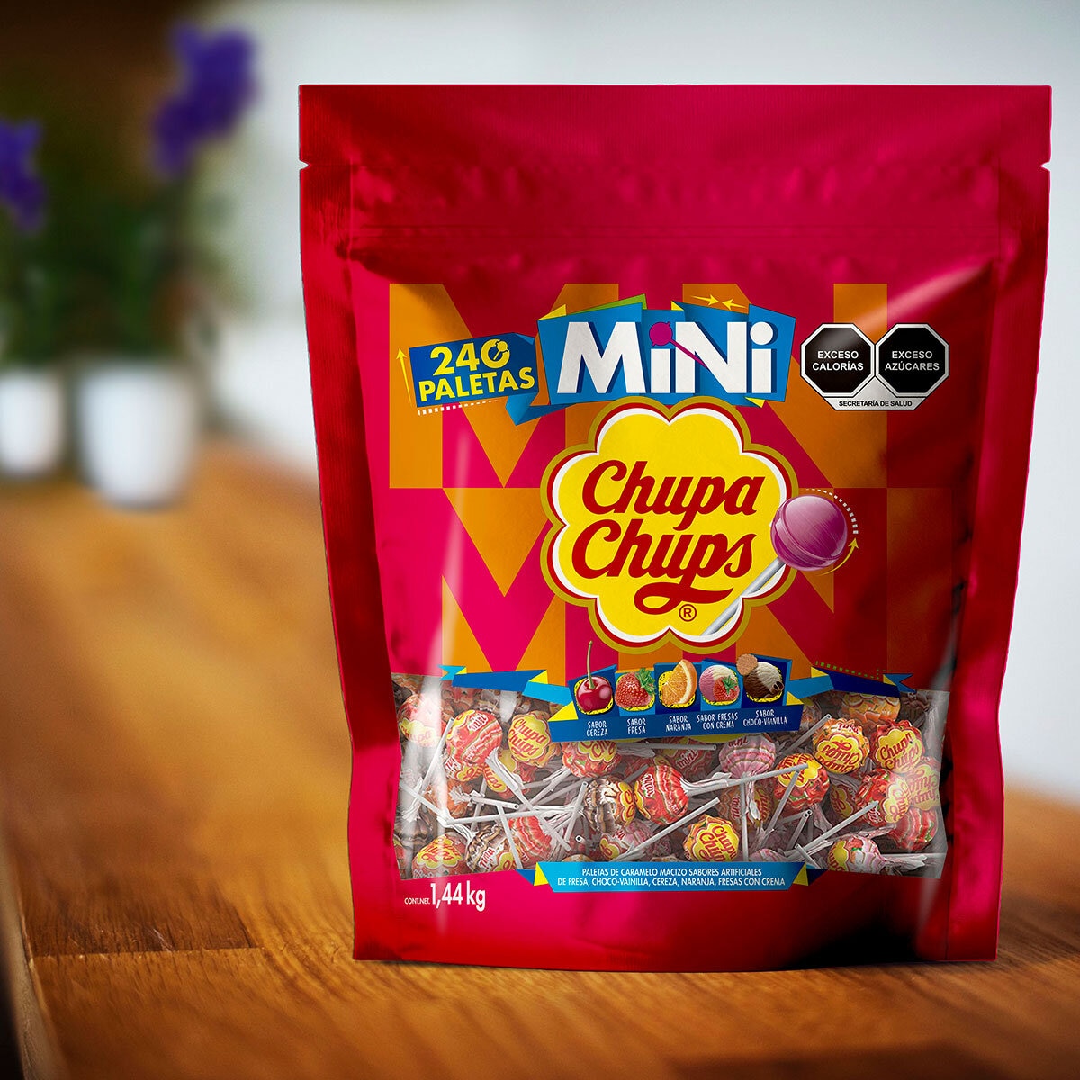Chupa Chups Minis Paletas de Caramelo 240 pzas de 6 g