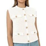 BLANKNYC Chaleco punto para Dama Crema Chica