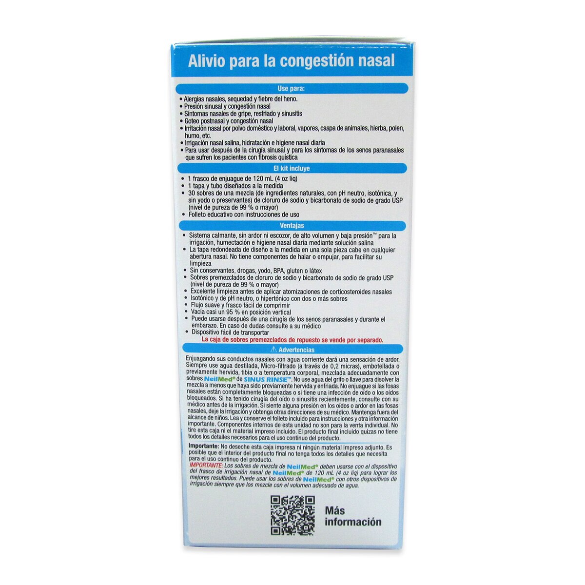 NeilMed Sinus Rinse niños 120 Sobres premezclados