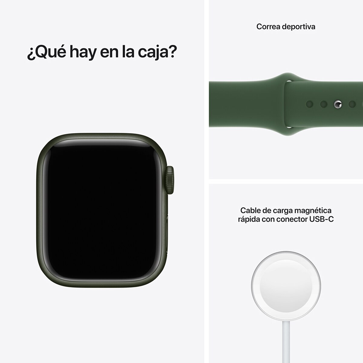 Apple Watch S7 (GPS+Celular) Caja de aluminio verde 41mm con correa deportiva verde trébol