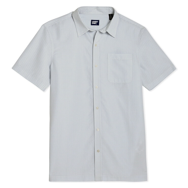 Lands End Camisa para Caballero Azul Grande