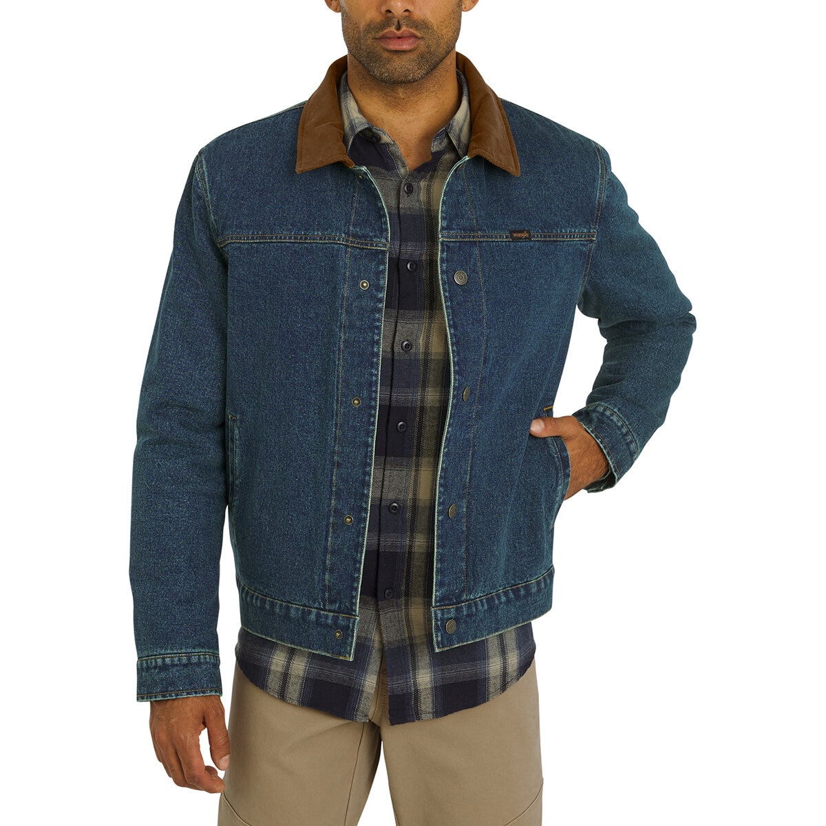 Wrangler Chamarra para Caballero Azul Extra Chica