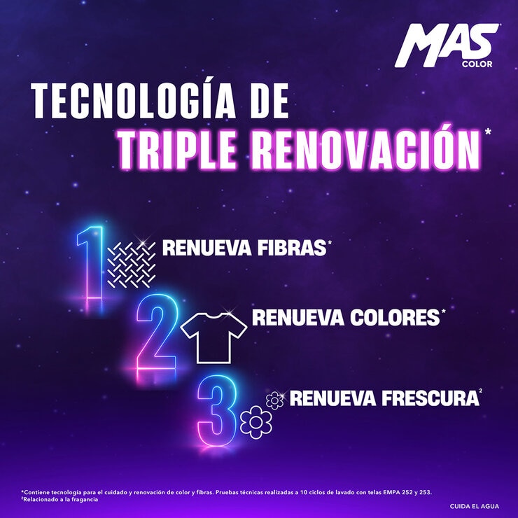 Mas Color Renueva y Florece Detergente Líquido 9 l