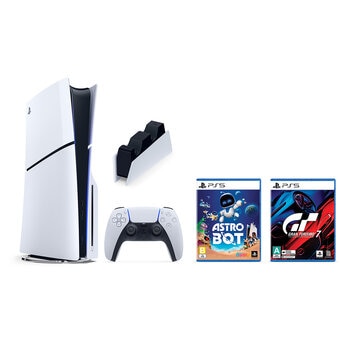 PlayStation 5: Consola Slim Estándar de 1TB + 2 Videojuegos + Estación de Carga