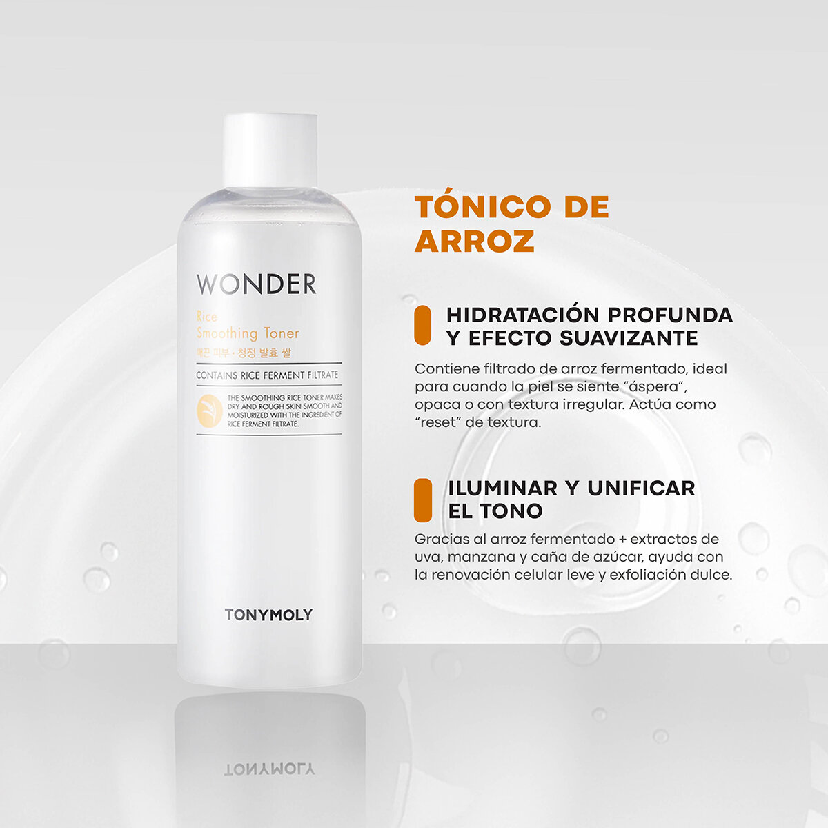Tony Moly Wonder Rice Toner Facial 2 pzas de 500 ml