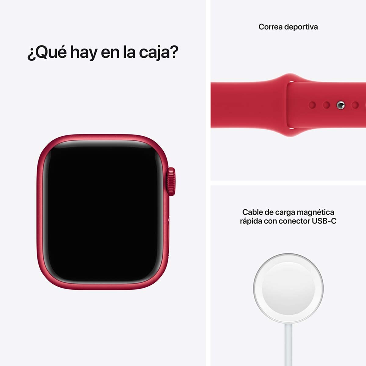 Apple Watch S7 (GPS) Caja de aluminio rojo 41mm con correa deportiva roja
