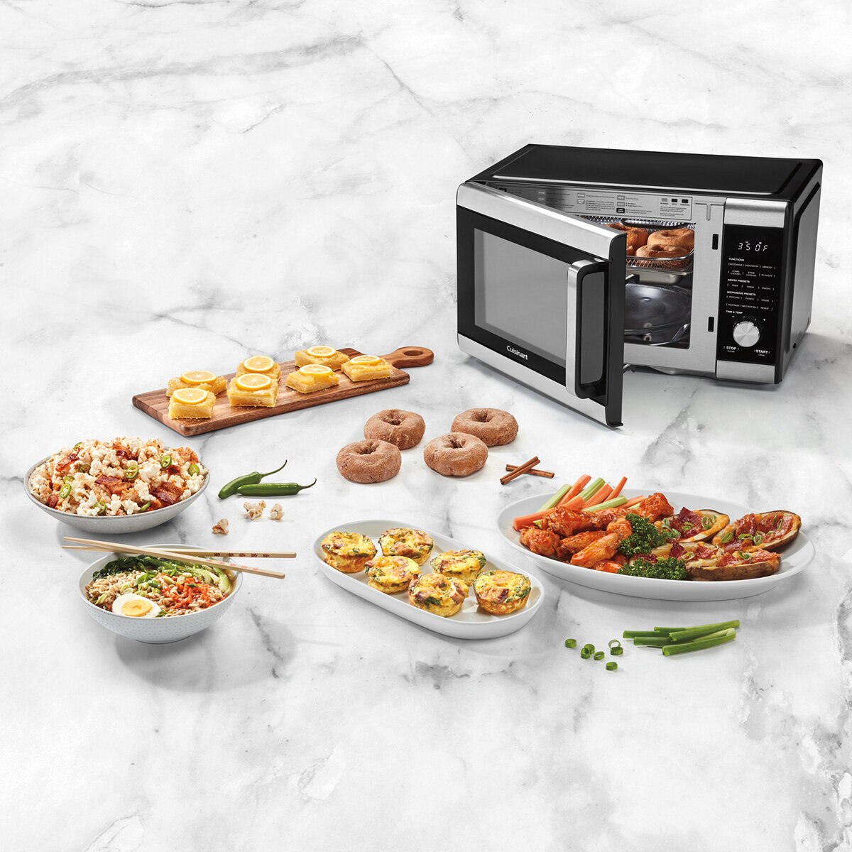 Cuisinart Microondas Inverter 3 en 1, con Freidora y Horno de Convección 0.9'