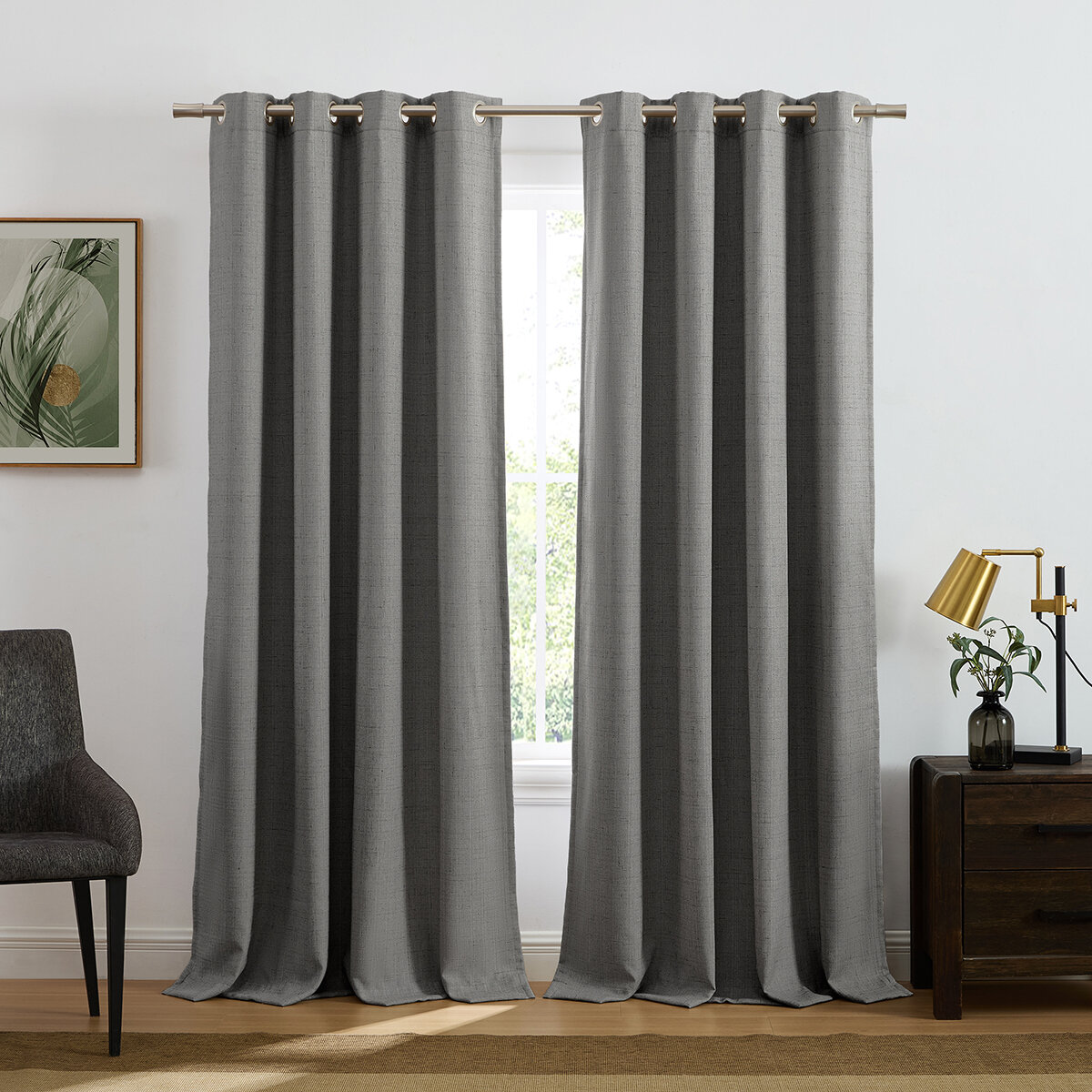 SUNBLK, Cortinas con Bloqueo Solar, Gris