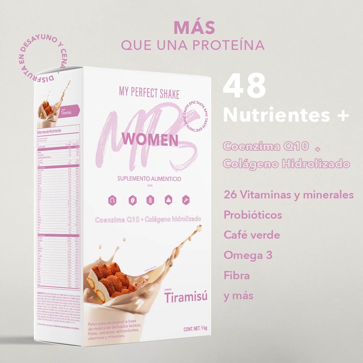 My Perfect Shake Bebida en Polvo Sabor Tiramisu 2kg