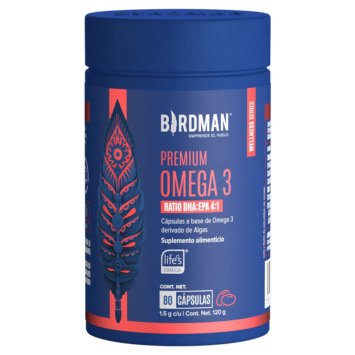 Birdman Premium Omega 3 Base de Alga 80 Cápsulas