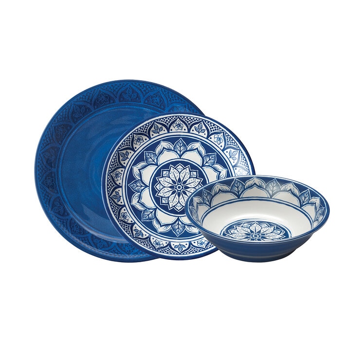 Vajilla de Melamina de 12 piezas, Azul