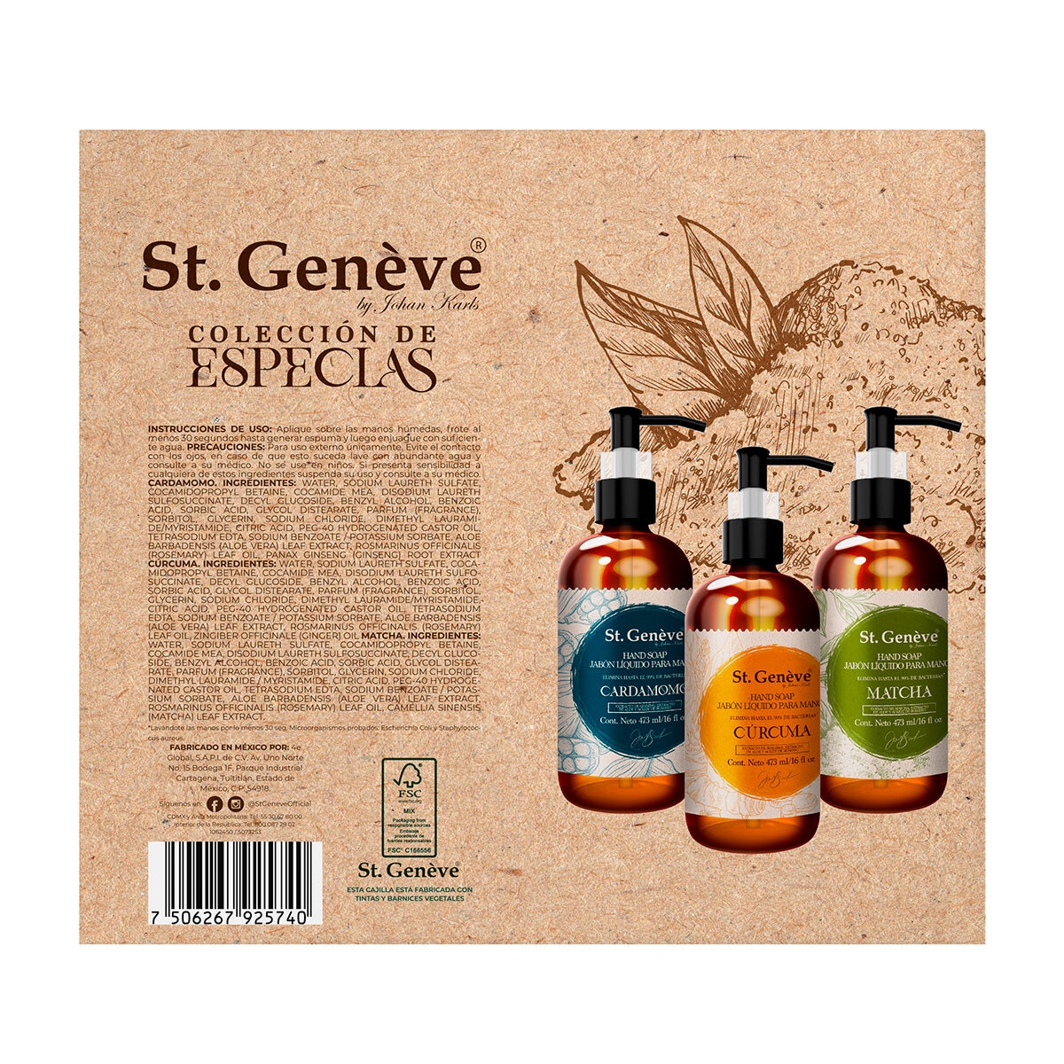 St. Genève Jabón Líquido para manos Colección Especias 3 de 473 ml