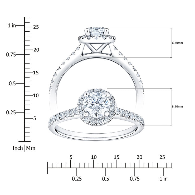Anillo Nupcial de Diamantes 1.00ctw, Platino