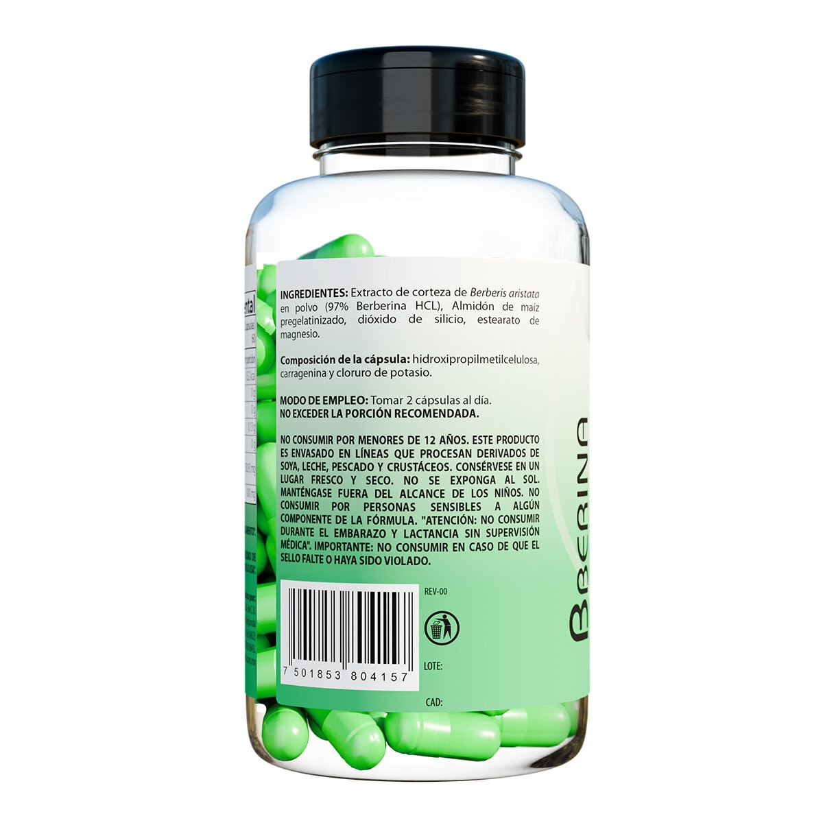 All Nature Berberina 120 Cápsulas de 600mg