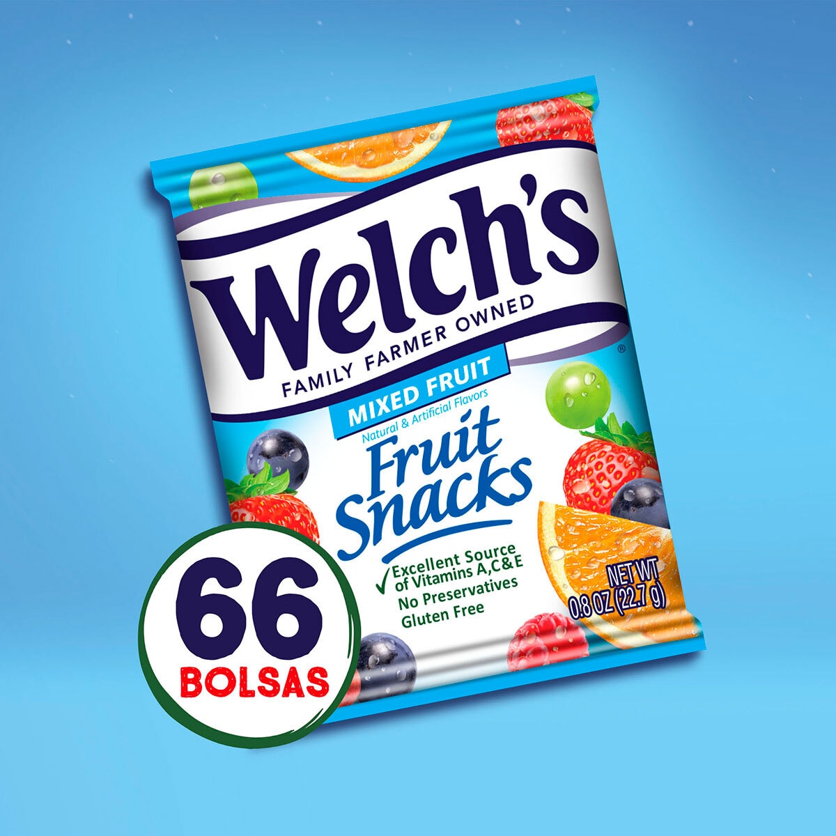 Welch's Gomitas Hechas con Fruta Natural 66 pzas de 22.7 g