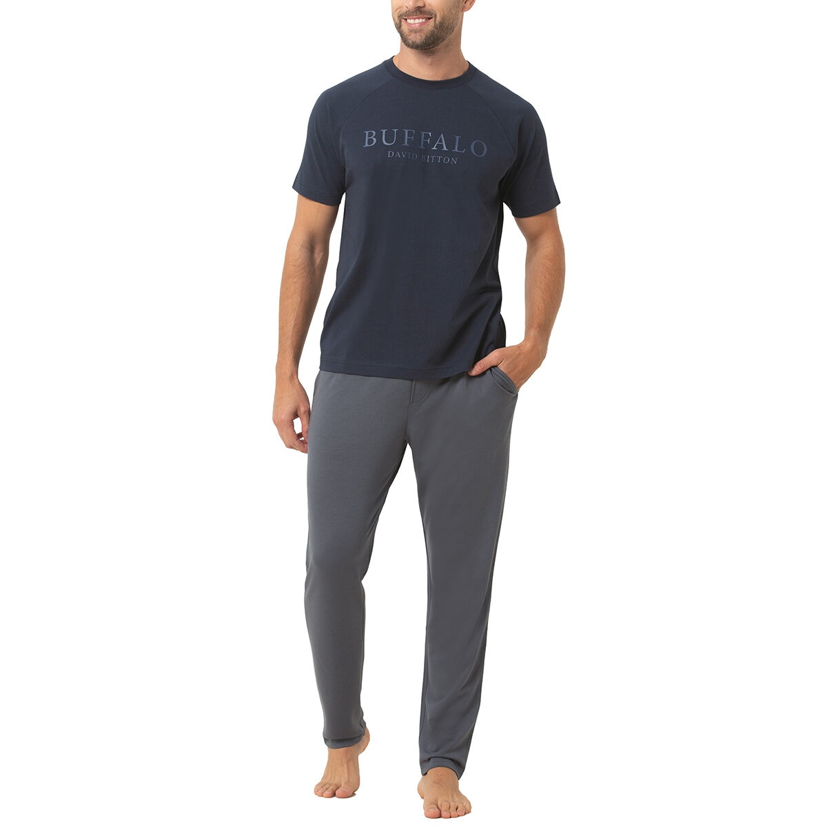 Buffalo David Bitton Pijama para Caballero Azul Extra Grande