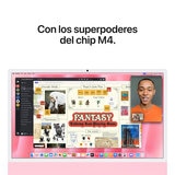 Apple iMac 24" 512GB 4.5K Chip M4 Rosa CPU de 10 núcleos GPU de 10 núcleos Memoria unificada de 16GB