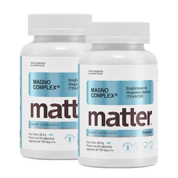 Matter Magno Complex Bisglicinato de Magnesio Quelado (TRAACS) 2 Frascos de 60 Cápsulas c/u Matter Magno Complex Bisglicinato de Magnesio Quelado (TRAACS) 2 Frascos de 60 Cápsulas c/u