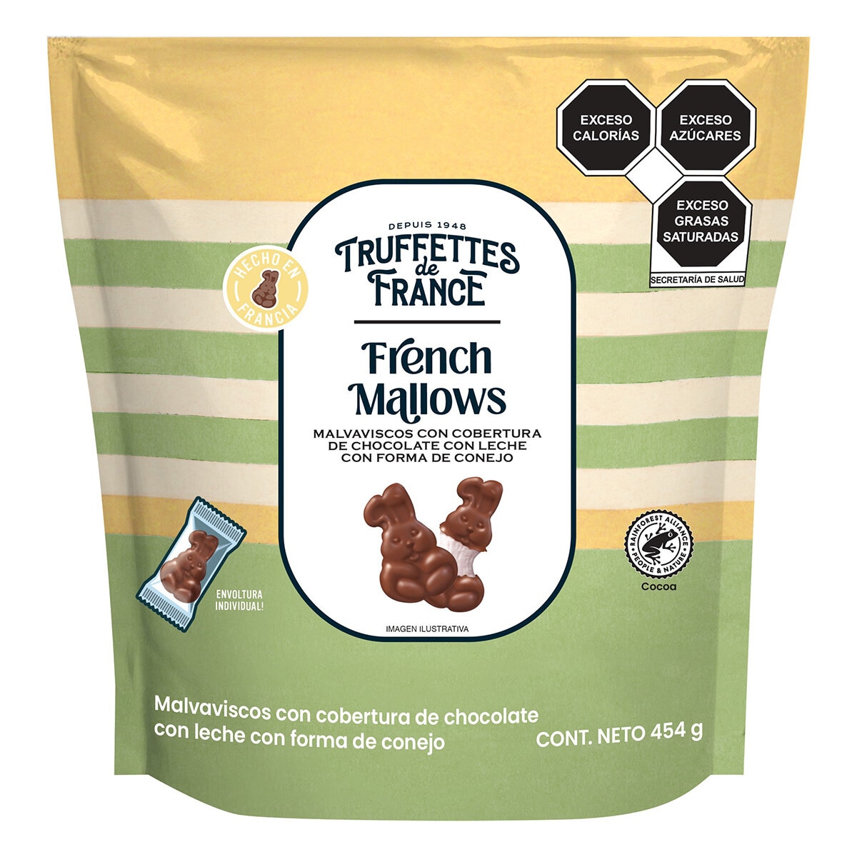 Truffettes De France Malvaviscos Cubiertos De Chocolate En Forma de Conejos 454g