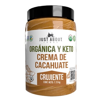 Just About Foods Crema de Cacahuate Crujiente Orgánica y Keto 1.13 kg