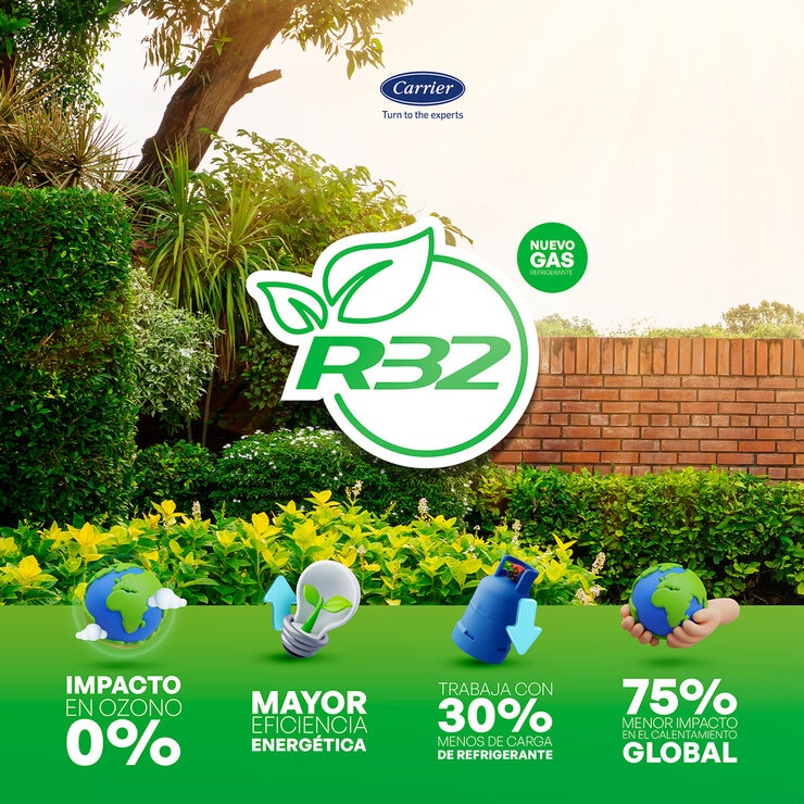 Carrier Aire Acondicionado Minisplit, Solo Enfriamiento, 12,000 BTU, 220V, Gas R32, con Wi-Fi