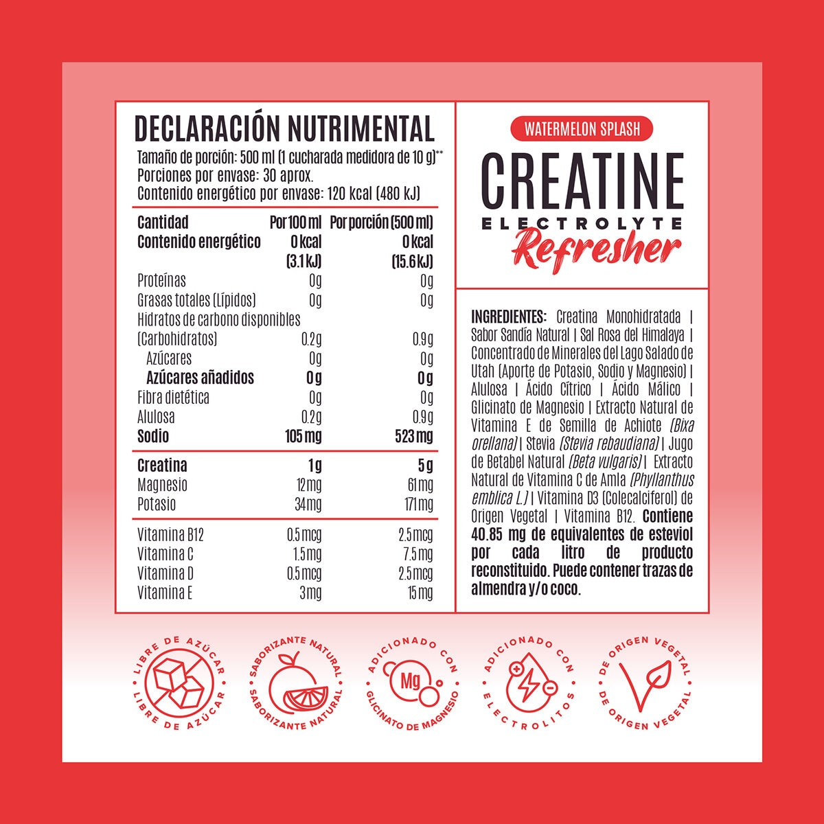 Birdman Creatina Refresher Sandía 2/300g