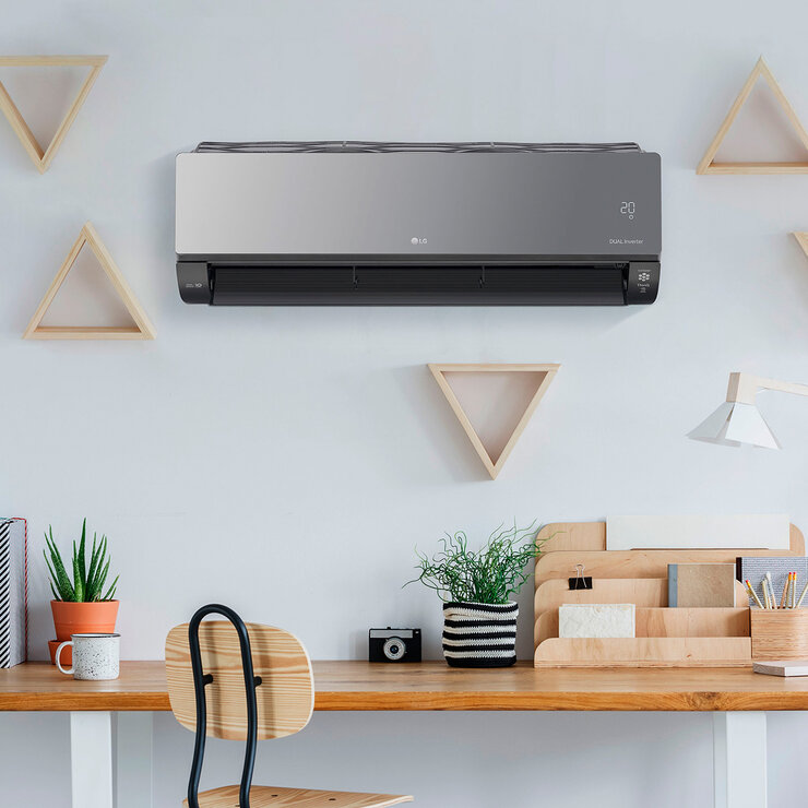 LG Aire Acondicionado ArtCool Inverter, VR182HW, Enfriamiento y Calefacción, 220V, 1.5 Toneladas, 18,000 BTU/h, WiFi