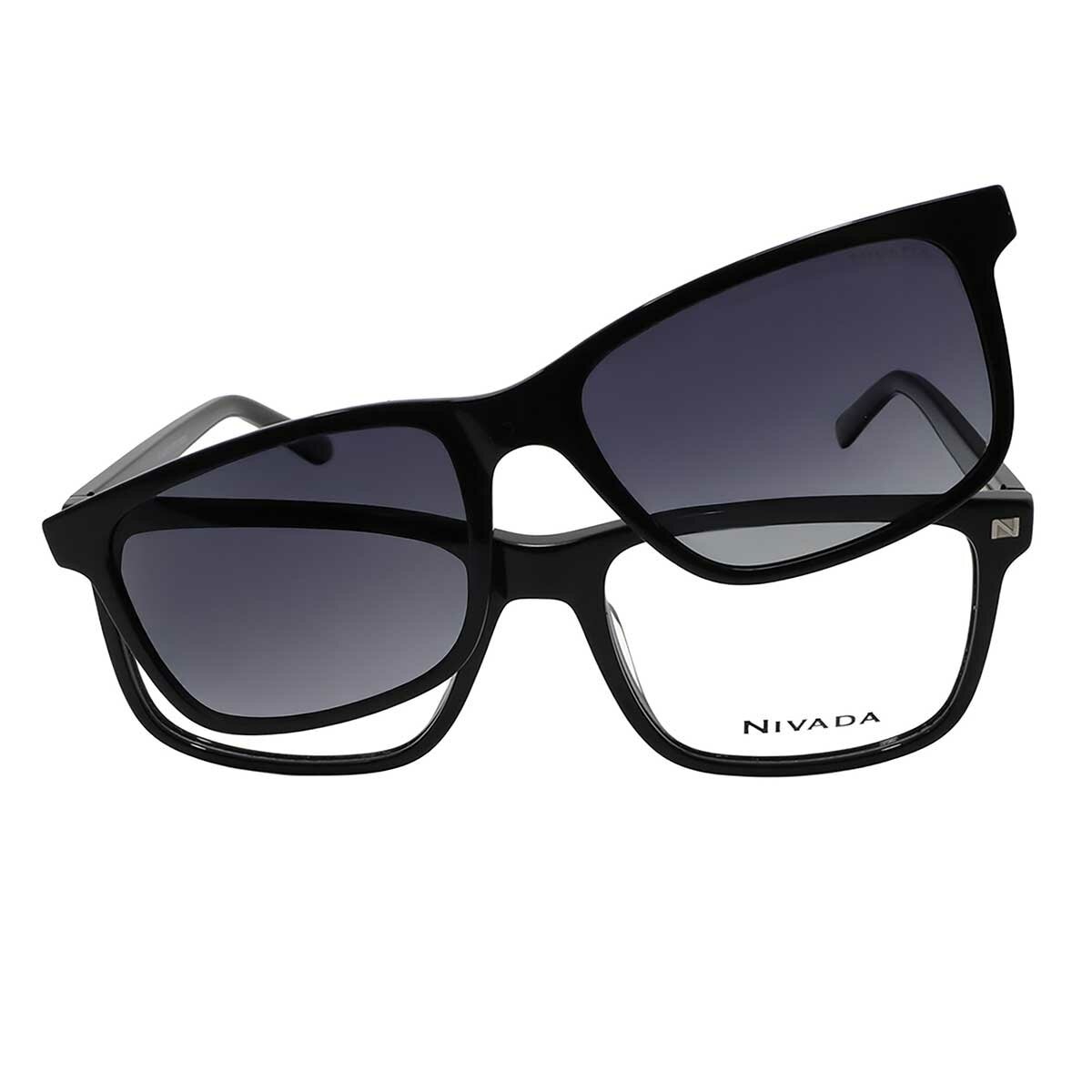 Nivada CNV.X220D.0BLK.56 Armazón Oftálmico + Clip Solar Polarizado