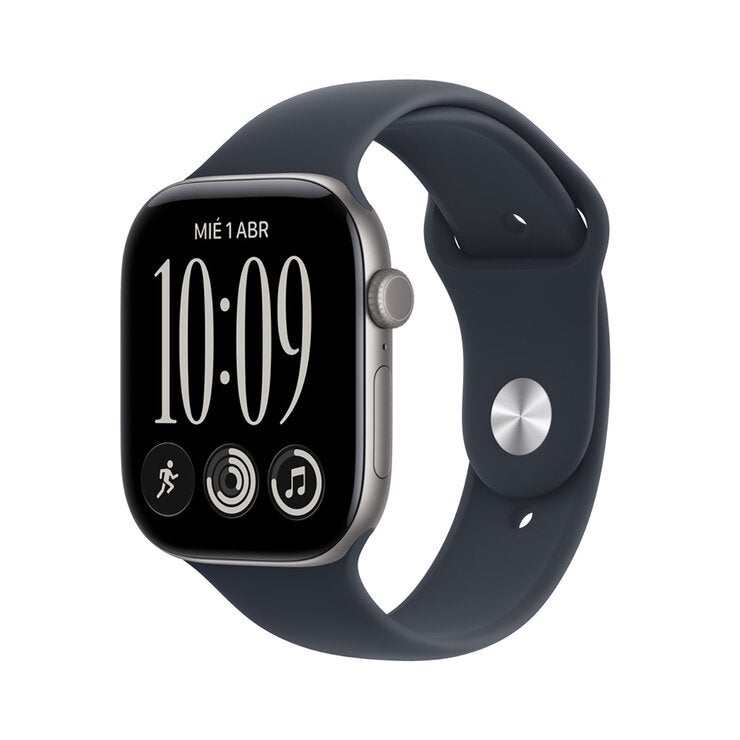 Apple Watch Series 12 (GPS) 46mm Aluminio Gris Espacial + Correa Deportiva Azul Profundo - Talla M/L Apple Watch Series 12 (GPS) 46mm Aluminio Gris Espacial + Correa Deportiva Azul Profundo - Talla M/L