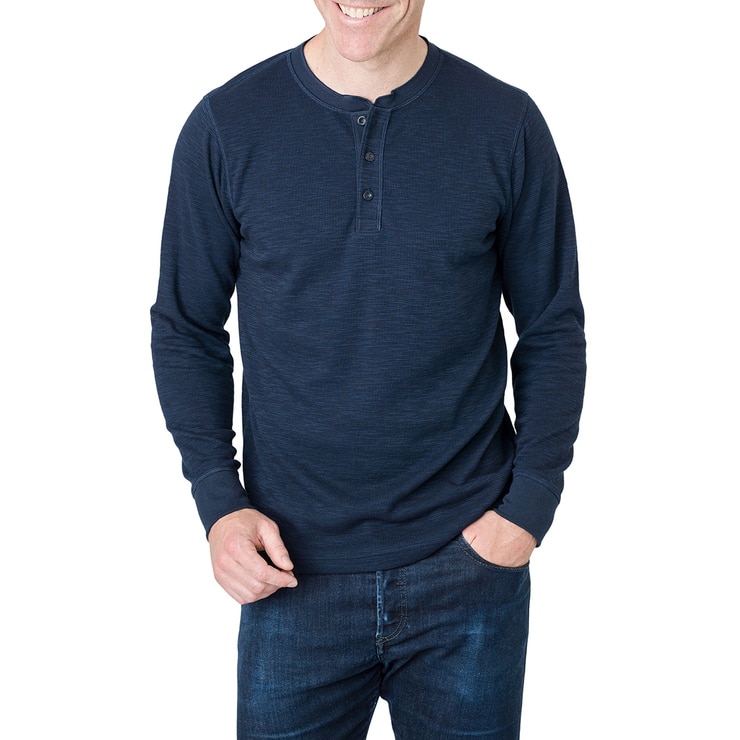 Rough Dress, Playera de Manga Larga para Caballero, Azul Marino Tipo