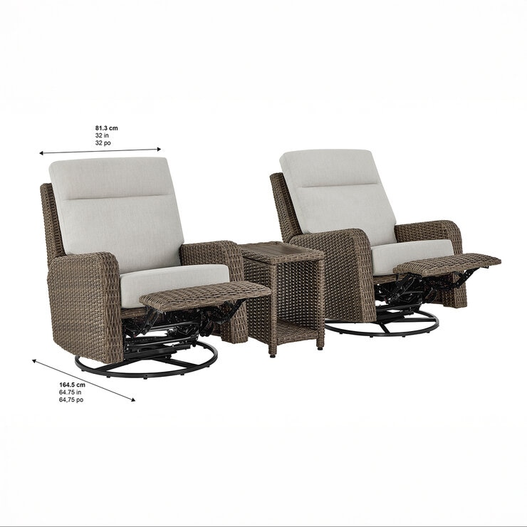 Living Style, Elko Thomasville Set de Sillones Reclinables con Mesa Living Style, Elko Thomasville Set de Sillones Reclinables con Mesa