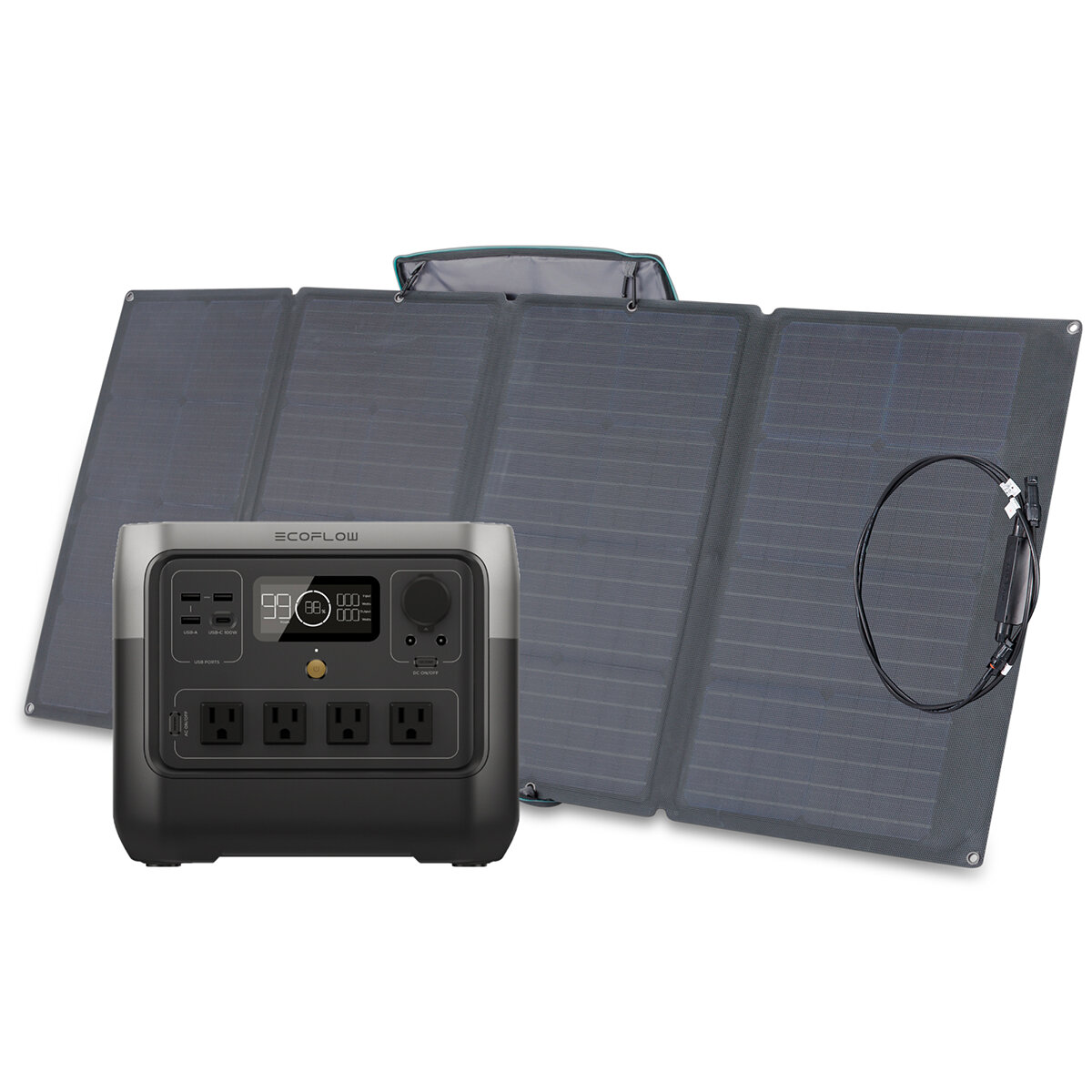 EcoFlow, Estación de Energía Portátil River 2 Pro + Panel Solar de 160 W
