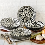 Signature Housewares Incorporated 4 Platos Hondos de Cerámica Negro