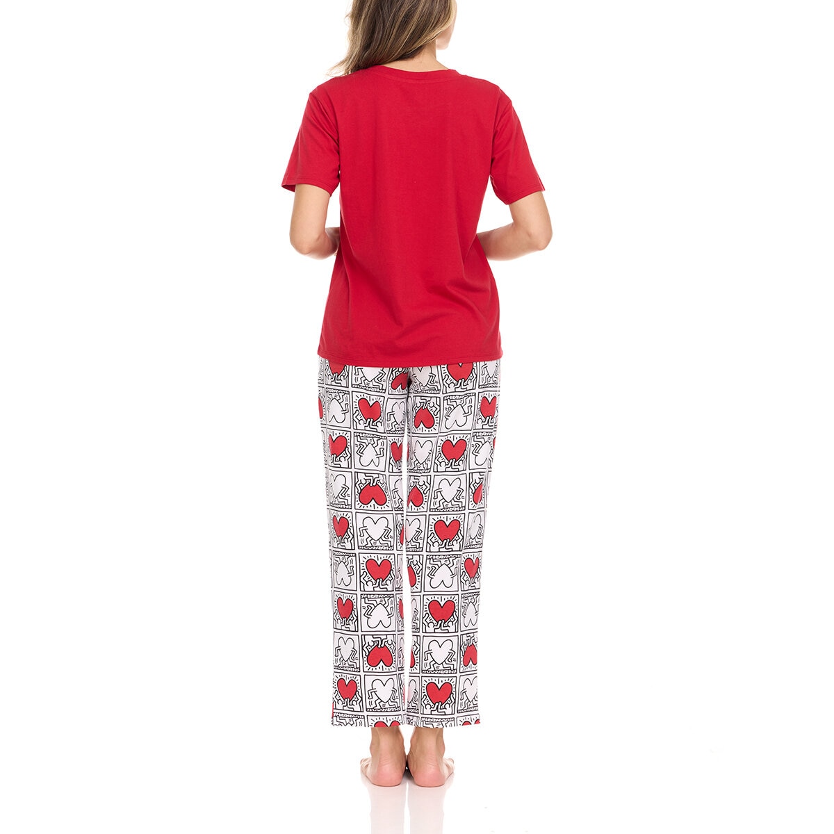 Keith Haring Conjunto de Pijama para Dama Rojo Chica