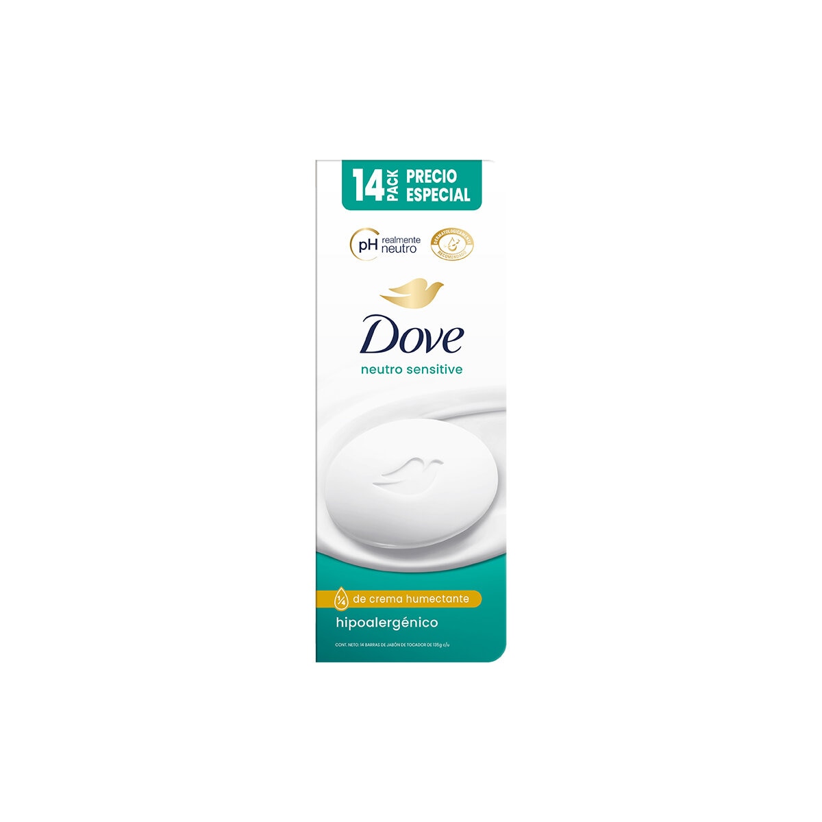 Dove Neutro Sensitive Jabón en Barra 14 pzas de 135 gr