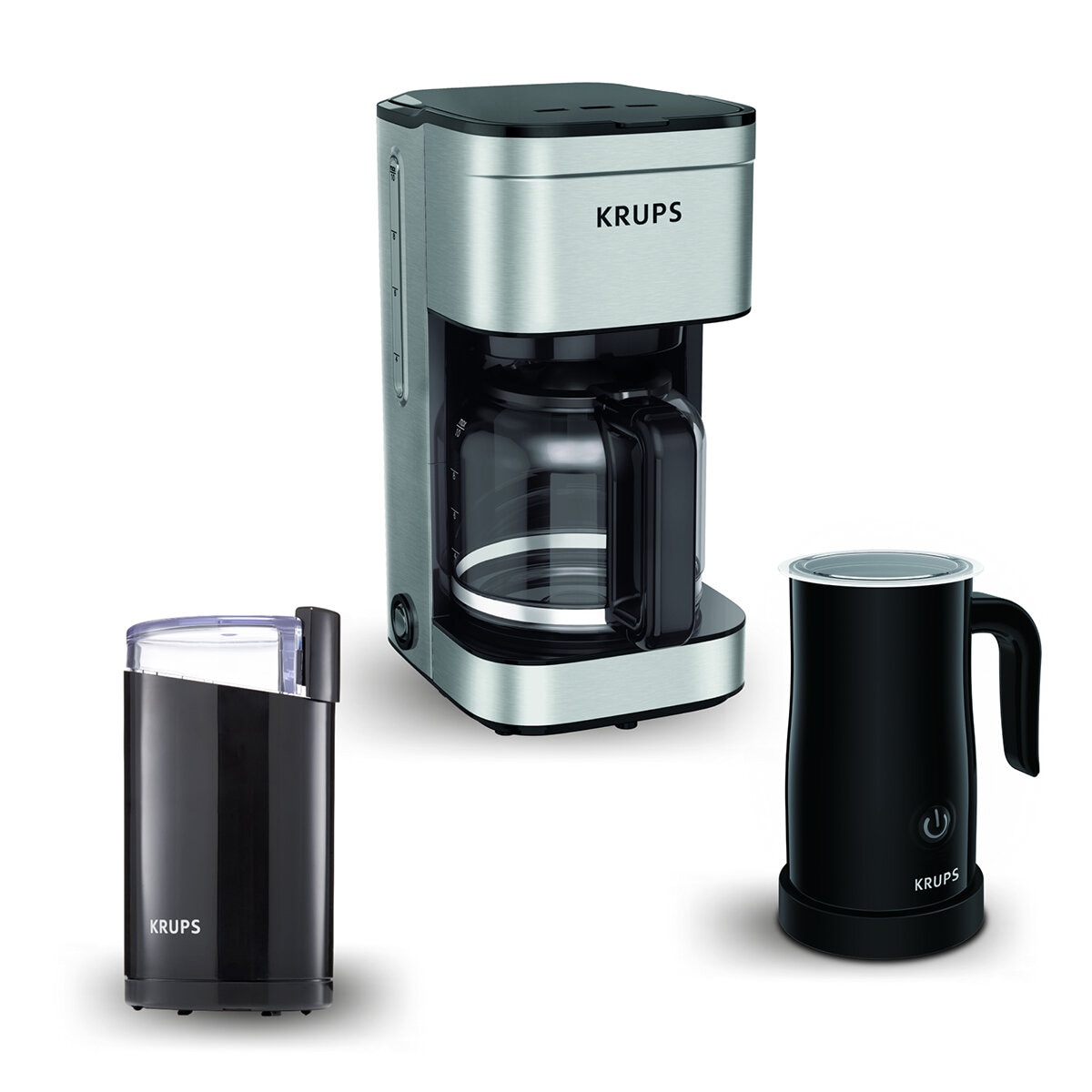 Krups, Combo de Cafetera, Molino y Espumador