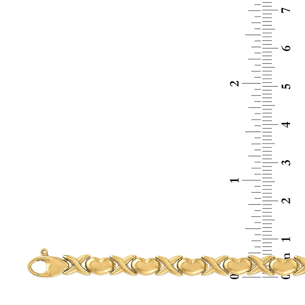 Pulsera de Corazones, Oro Amarillo 14K