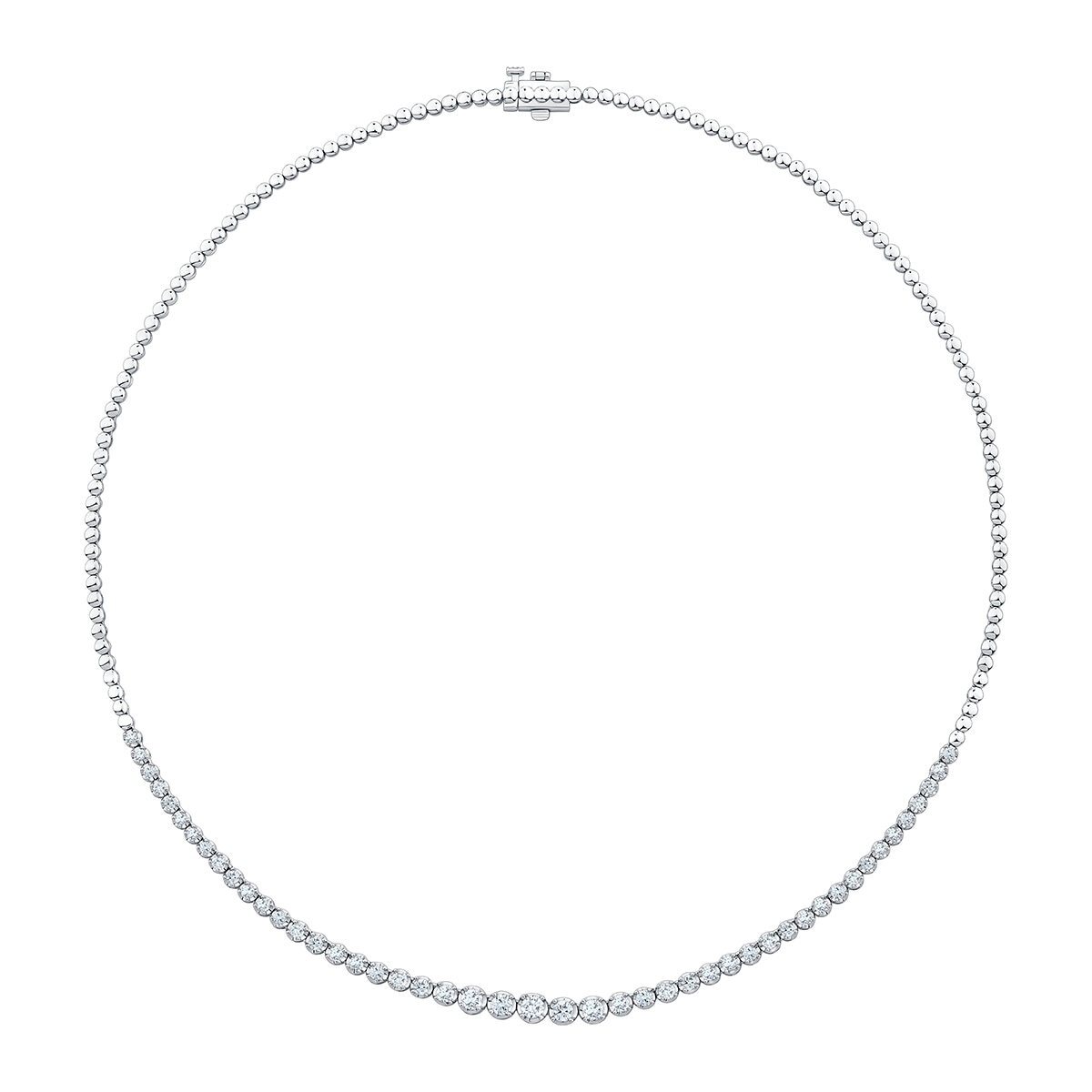 Collar de Diamantes 2.00ctw, Medio Tenis, Oro Blanco 14K Collar de Diamantes 2.00ctw, Medio Tenis, Oro Blanco 14K
