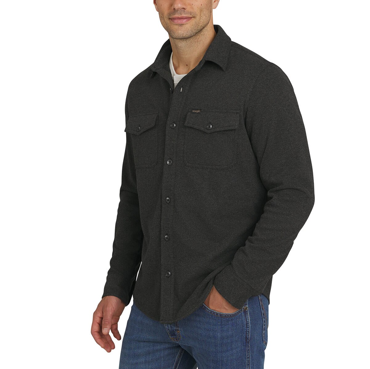 Wrangler Sobre camisa de franela para Caballero Negro Extra Grande